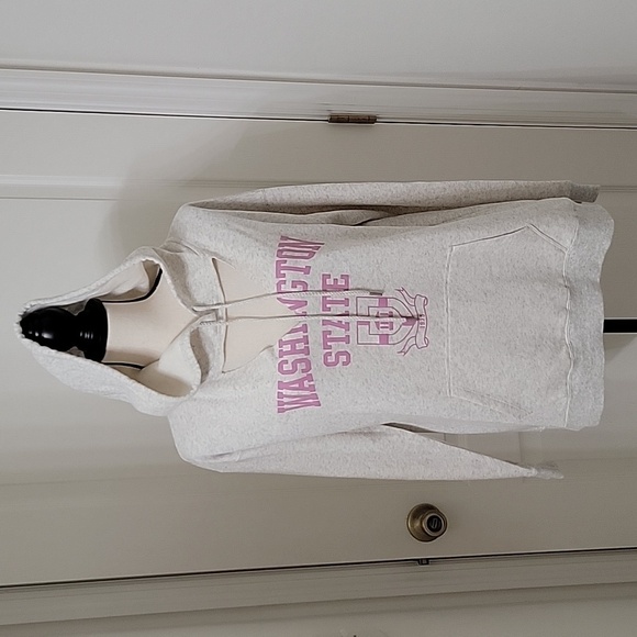 Garage Size L Washington State University Gray w/ Pink Hoodie Cutout Front, NEW - Picture 1 of 12